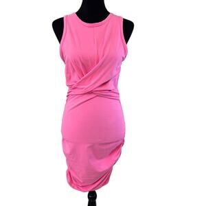 NEW LUSH NORDSTROM Hot Pink Sleeveless Draping Sheath Dress Size M